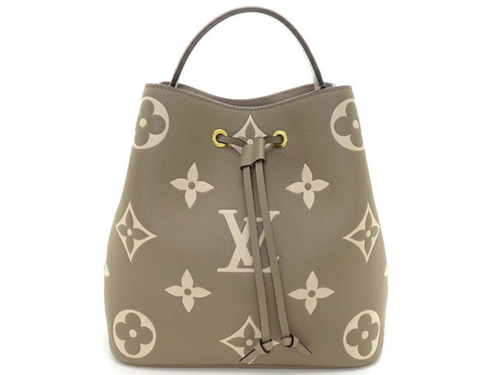 LOUIS VUITTON Neo Noe Bicolor Monogram Empreinte Tourterelle Cream Shoulder Bag
